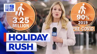 Sydneysiders brace for airport traffic delays as school holidays begin  9 News Australia [upl. by Ahsenrad915]