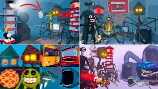 ALL MONSTERS FOUND AND HUNTED ME MEGAMIX  HOUSE HEAD TV EATER ROBLOX SMILEY SPIDER BUS [upl. by Semreh973]