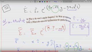 Find wave number propagation angular frequency and speed of a wave with a electric field 250 [upl. by Airom]