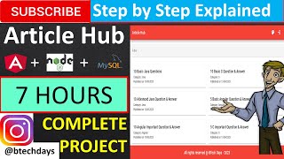 Article Hub Angular Nodejs MySQL Database JWT Token Complete Project step by step [upl. by Nedloh933]