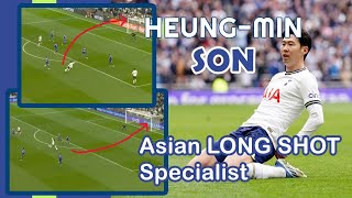 SON HEUNGMIN  Asian LONG SHOT 🚀 Specialist  GOALS  sonheungmin tottenham southkorea [upl. by Pincince]