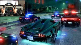 NFS HEAT Police Chase KOENIGSEGG REGERA  LOGITECH G29 gameplay [upl. by Arebma]