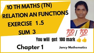 10 th maths Exercise 15 3 rd sum  Jancy mathematics [upl. by Nabois986]