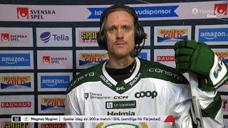 Magnus Nygren  300e matchen i SHL  Intervju  Skellefteå AIK  Färjestad BK  20240305 [upl. by Yhtommit]