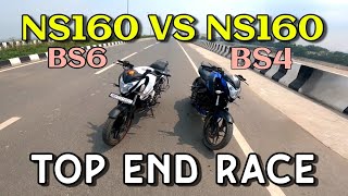 NS160 bs4 vs NS160 bs6  🥵Top End Drag Race  Closs Call Drag Race 😍  Full Comparison [upl. by Rekoob]