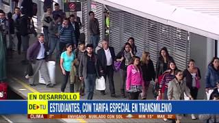 Estudiantes tendrán tarifa especial para Transmilenio y SITP 04 septiembre 2015 [upl. by Krahmer]