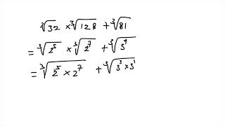 Hasil dari akar pangkat 3 dari 32 kali akar pangkat 3 dari 128 akar pangkat 3 dari 81 adalah [upl. by Malissia]