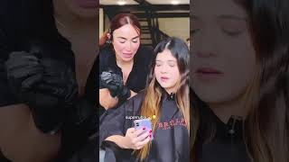 Coloración del cabello castaño claro antes y después blonde balayage balayagehighlights [upl. by Airenahs]