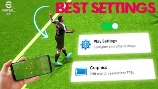 ইফুটবল 2024 মোবাইলের সেরা Game Settings 😍 Controls Graphics  eFootball 2024 [upl. by Corine]