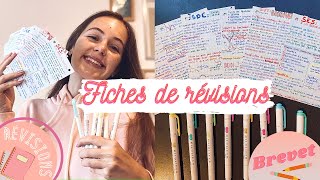 Comment faire des FICHES DE RÉVISIONS et RÉVISER  réviser pour un examenbrevet astuces [upl. by Chapen]