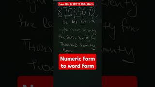 Learn writing word form of numeric numberskidsmaths youtubeshorts [upl. by Iew94]