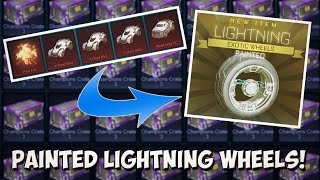 MORE PAINTED LIGHTNING WHEELS  BEST ROCKET LEAGUE IMPORT TRADE UP AND 50 CRATE OPENING [upl. by Hereld196]