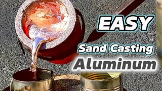 Sand Casting Aluminum  Easy Aluminum Casting  Metal Casting Process [upl. by Lantz]