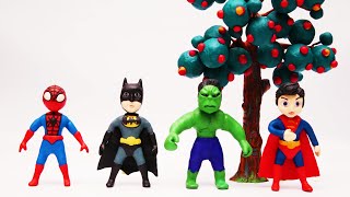 Spiderman Batman Superman und Hulk spielen Versteck und tanzen  StopMotionKnetfigurenVideos [upl. by Tabina891]