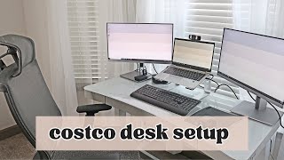 Costco Tresanti SIT STAND Adjustable Height Desk Setup  Working From Home [upl. by Arodal]