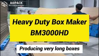 Aopack Heavy Duty Box Maker BM3000HD Can Process Cardboard With Unlimited Length boxmakingmachine [upl. by Nivlag]