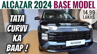 Hyundai Alcazar Facelift 2024 Base Model Review  Forget Curvv  New Alcazar 2024 Base Model Petrol [upl. by Latreece]