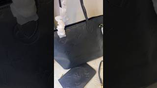 LV Neverfull Monogram Empreinte Leather Bag Black [upl. by Plotkin]