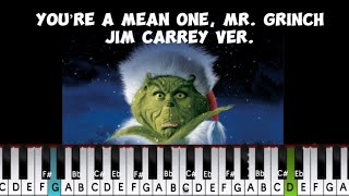 Visual Piano Lesson Learn Youre a Mean One on Piano with Jim Carrey Vibes 🌟🎶 pianotutorial [upl. by Inek]