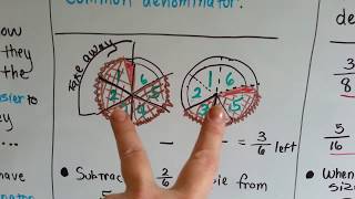 Grade 4 Math 71d Subtract Fractions with Common Denominators [upl. by Lachus169]