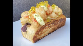 Cómo preparar un brioche con langostinos en tempura y mayonesa de wasabi [upl. by Iaw831]