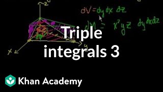 Triple integrals 3  Double and triple integrals  Multivariable Calculus  Khan Academy [upl. by Gascony]