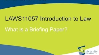 What is a briefing paper [upl. by Aihsemak436]