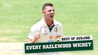 Best of the BorderGavaskar Every Josh Hazlewood wicket  Vodafone Test Series 202021 [upl. by Aleehs208]