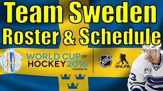 2016 World Cup of Hockey  Team Sweden Official Roster Line Projections amp Schedule [upl. by Eidod]