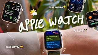 whats on my Apple Watch 🌷  fav apps for productivity health focus [upl. by Yuhas]