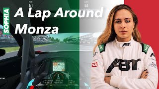 SOPHIA FLOERSCH  A LAP IN Monza  Track guide  SIM  real life  rfactor 2  Audi GT3 R8 LMS  DTM [upl. by Ilah]