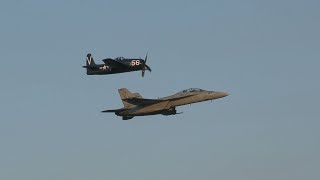 F18 and F8F Bearcat Capital Airshow 2024 Sunday 4K 60fps [upl. by Soisatsana6]