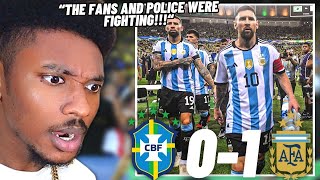 ARGENTINA BRAZIL WAS A WARZONE 😱  Brazil 01 Argentina Reaction [upl. by Adnalohs]