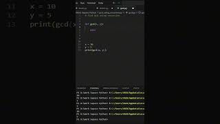 Find GCD in Seconds Easy Python Recursion Trick 💻 pythontips coding codegeek python recursion [upl. by Naujid]