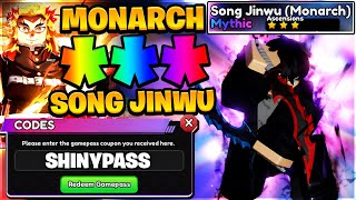 MONARCH ⭐⭐⭐ SONG JINWU amp Free Gamepass CODES In Anime Vanguards [upl. by Thorr]