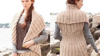 13 Welted Circle Vest Vogue Knitting Holiday 2010 [upl. by Eelitan]