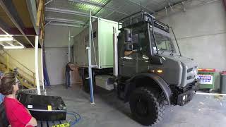 Loading our Blissmobil 13ft standard unit for the first time onto Unimog U4023 [upl. by Neneek]