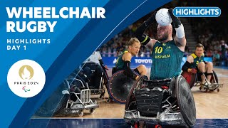 🏉 Wheelchair Rugby Highlights  Day 1  Paris 2024 Paralympic Games [upl. by Sybila591]