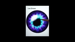 Simple easy purple blue iris of the eye painting in procreate relaxing process video inktober2024 [upl. by Aleras]