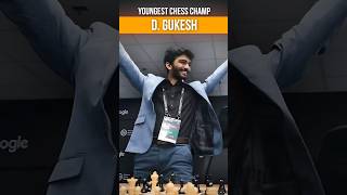 Gukesh became the youngest chess champion in the world chess gukesh news [upl. by Yesdnil475]