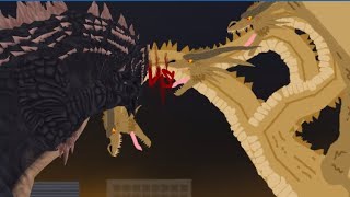 King Ghidorah Vs Evolved GodzillaDc2AnimationBattleGodzilla Cartoon [upl. by Ikcim757]