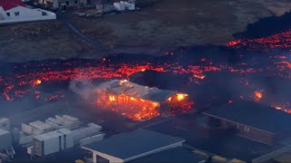 A volcano in Iceland erupted for the fourth time in three months [upl. by Emmaline193]