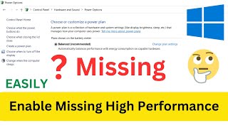 How To Enable Missing High Performance Power Plan Windows 1011 Laptop Or PC  Easiest Way [upl. by Stulin]