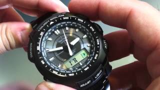 Titanium Casio Protrek Solar Atomic Watch PRW5100YT1 [upl. by Yendis564]