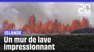 Islande  Les images impressionnantes d’un mur de lave après une nouvelle éruption volcanique [upl. by Limoli]