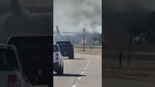 Happening right now in DFW airport an airplane caught on fire 🔥🔥🔥🔥🔥 fypシ゚viral dfw airport [upl. by Coco595]