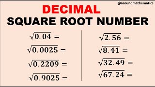 Decimal Square Root Number  How to Solve Easy [upl. by Aelat]