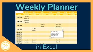 How to Make a Weekly Schedule in Excel  Tutorial [upl. by Hisbe]