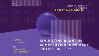 Simulating quantum computation how many quotbitsquot for quotitquot [upl. by Millman]