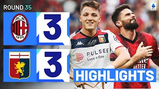 MILANGENOA 33  HIGHLIGHTS  Honours shared after San Siro goalfest  Serie A 202324 [upl. by Atilemrac]